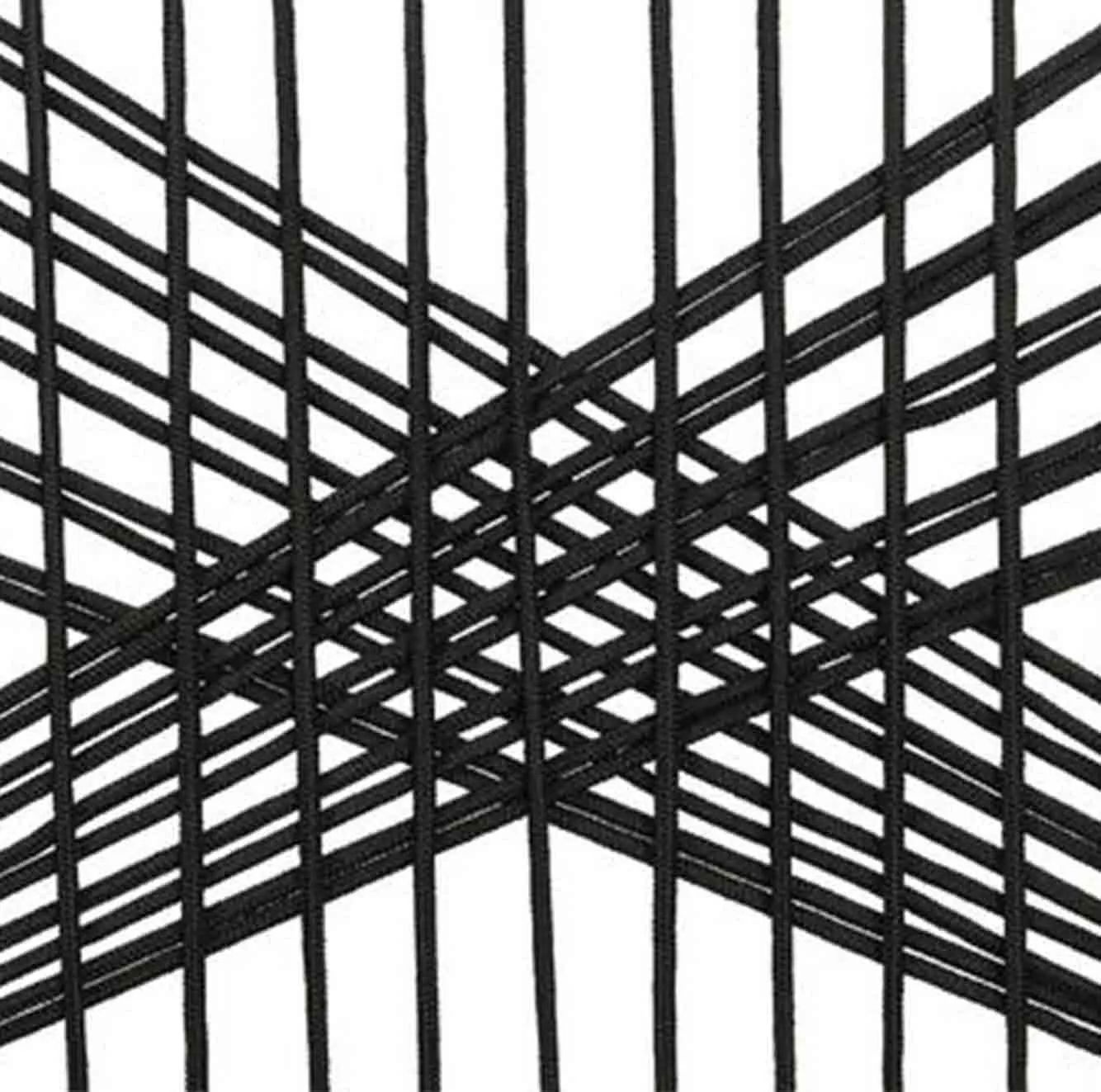 Seville loungestoel | touw + hardhout | zwart