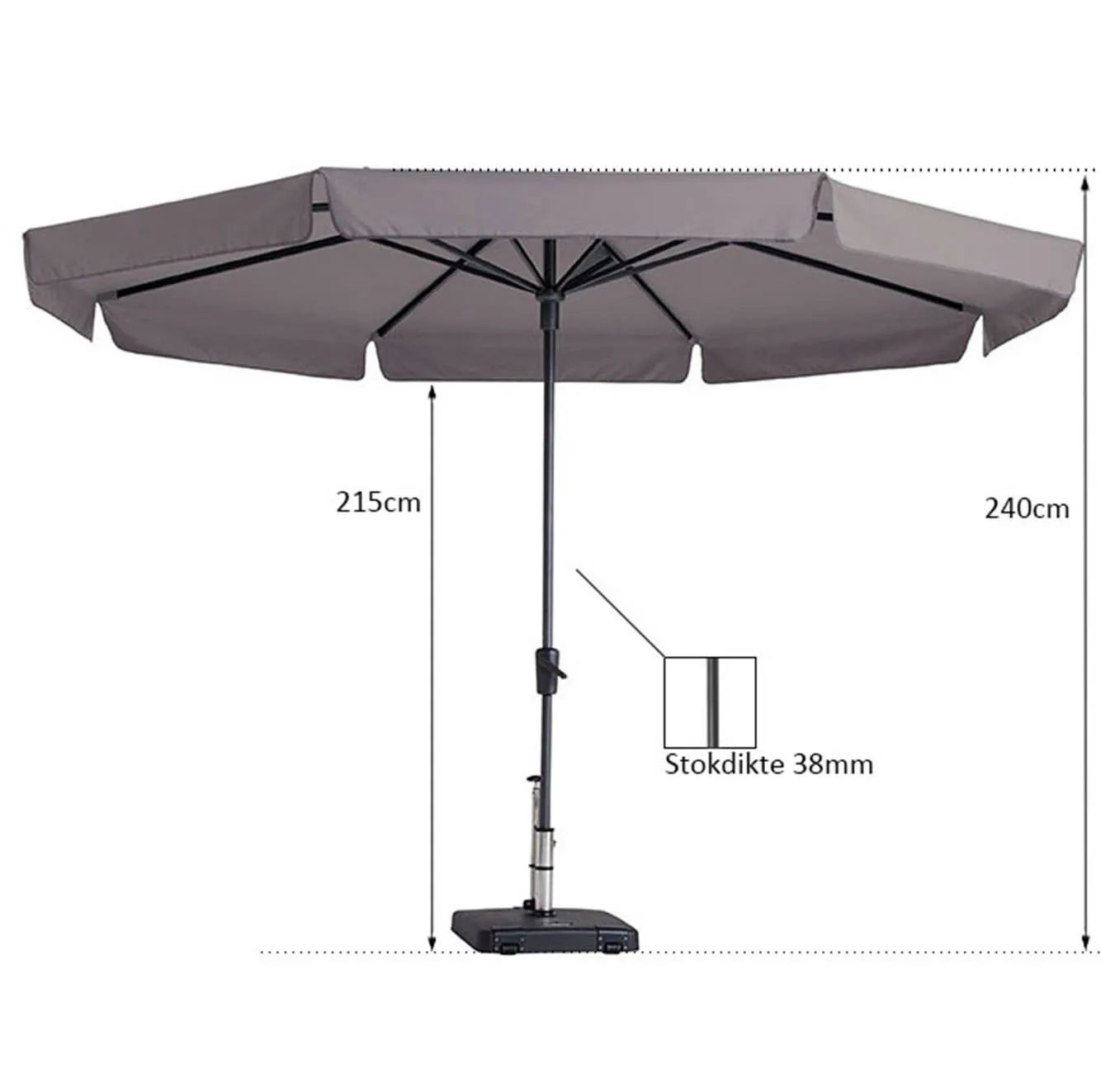 Syros luxe parasol Ø350cm | taupe