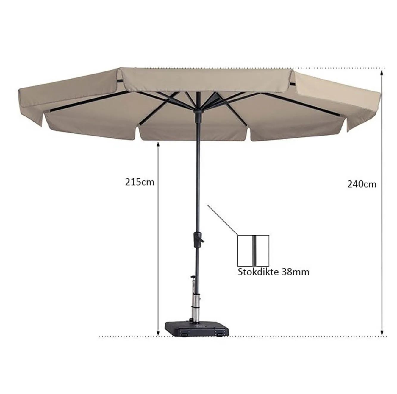 Syros luxe parasol Ø350cm | ecru
