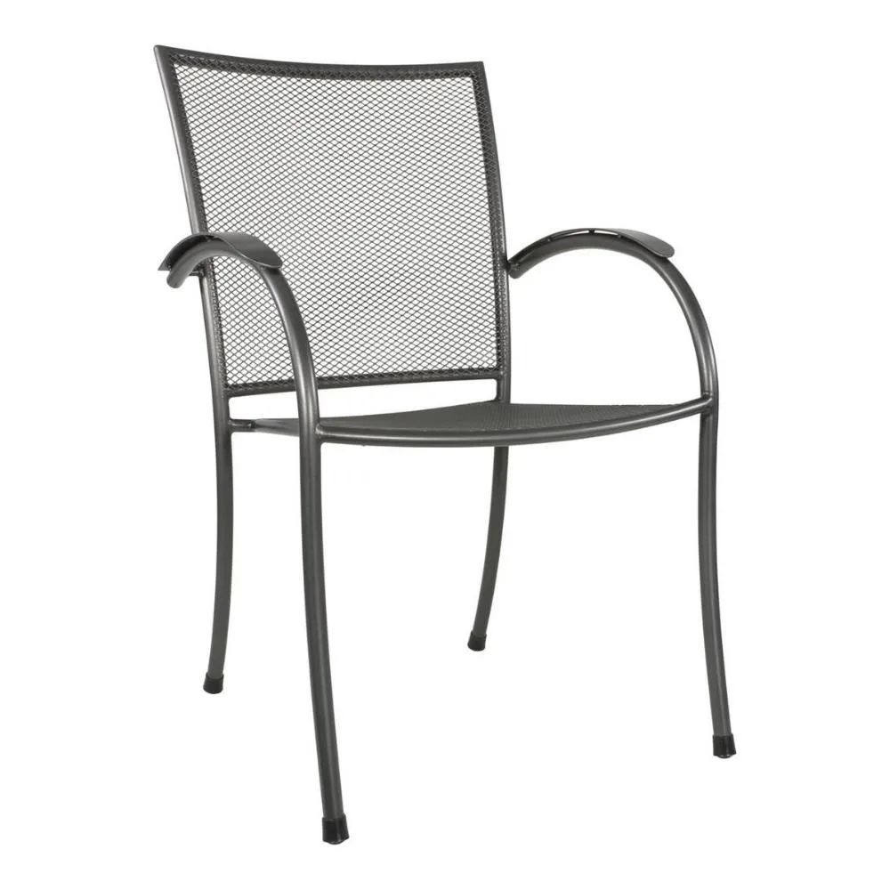 Nordic dining tuinstoel | strekmetaal | stapelbaar | antraciet