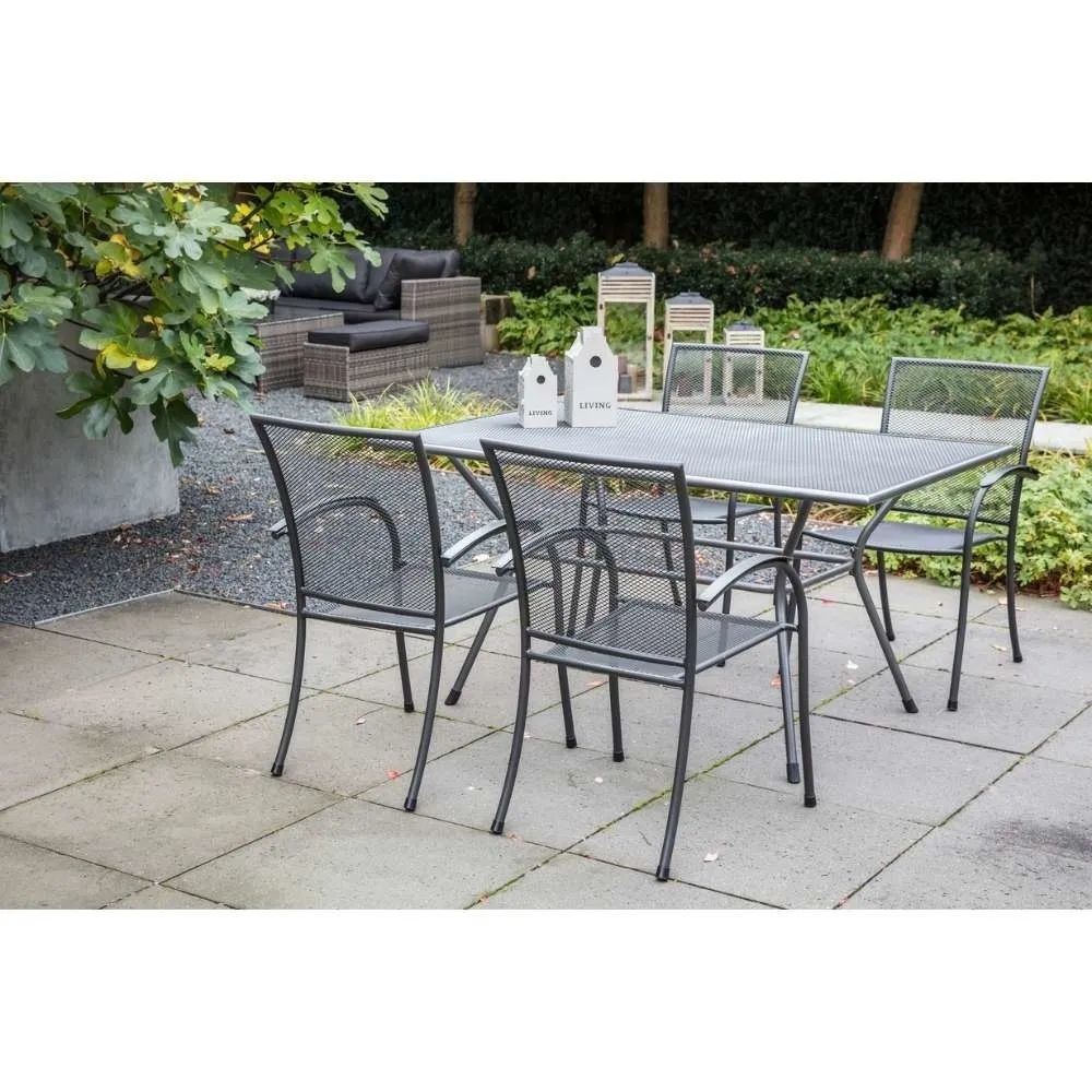 Nordic dining tuinstoel | strekmetaal | stapelbaar | antraciet