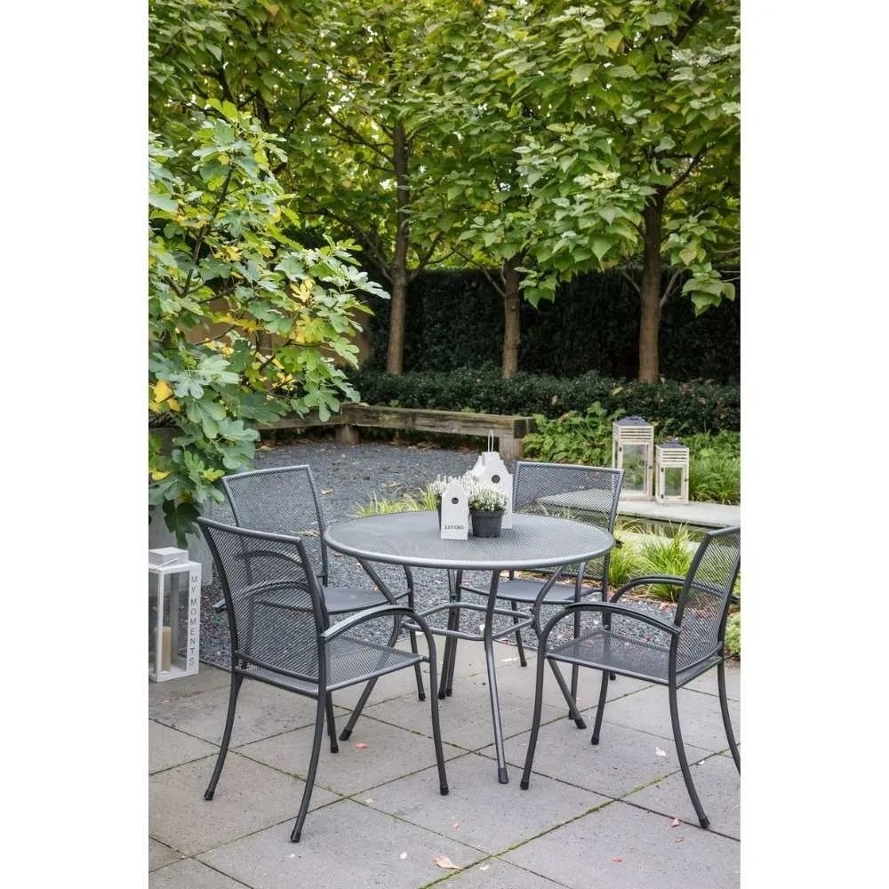 Nordic dining tuinstoel | strekmetaal | stapelbaar | antraciet