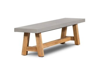 Veltis dining tuinbank | betonlook + hardhout | 200x45cm