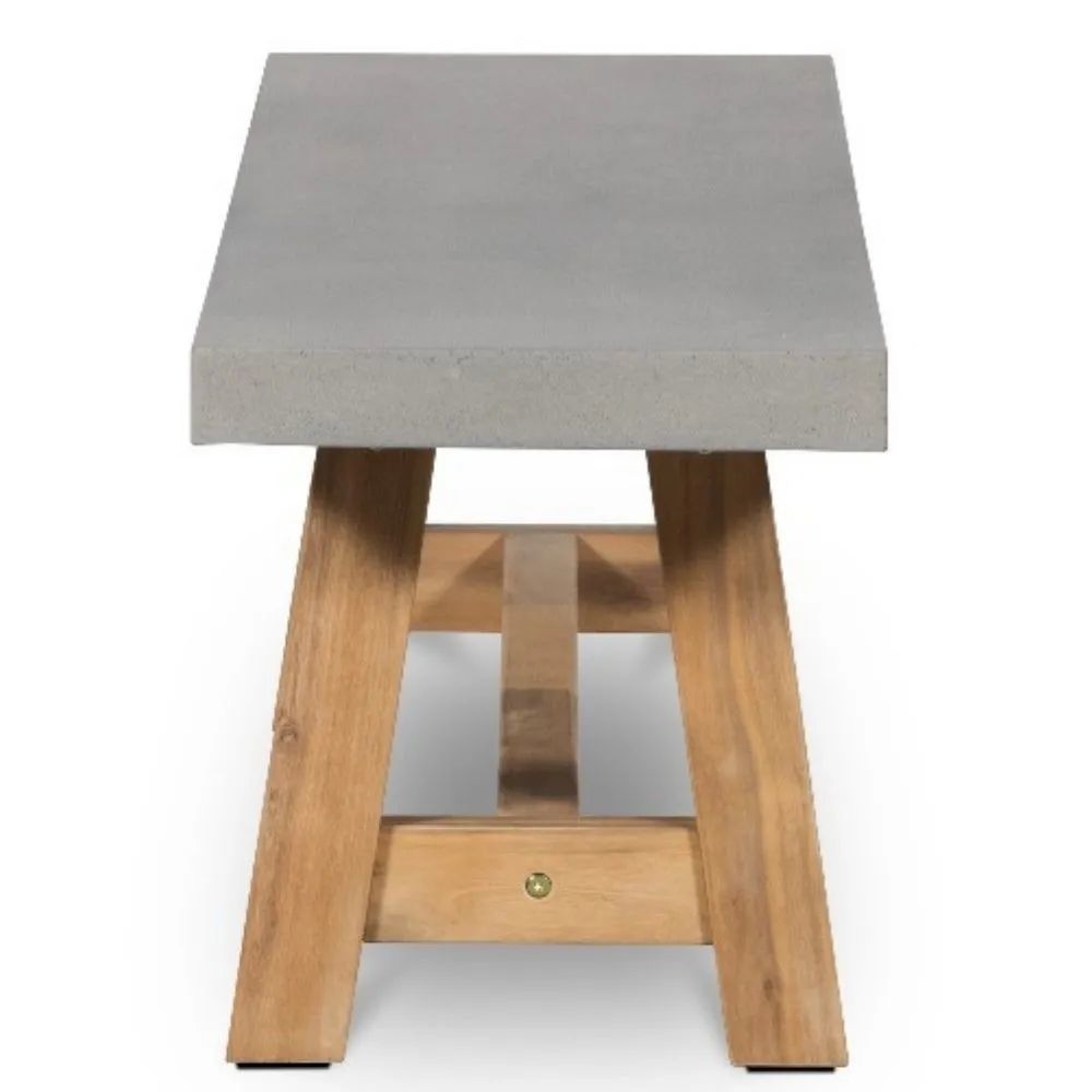 BUITEN living Veltis dining tuinbank - betonlook + hardhout - 200x45cm
