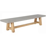 Veltis dining tuinbank | betonlook + hardhout | 250x45cm