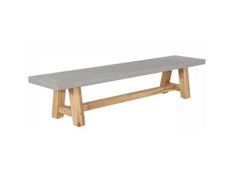 Veltis dining tuinbank | betonlook + hardhout | 250x45cm