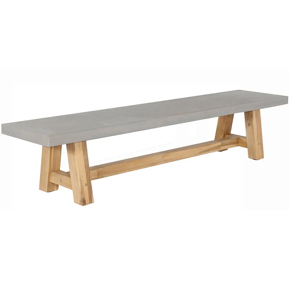 Veltis dining tuinbank | betonlook + hardhout | 250x45cm