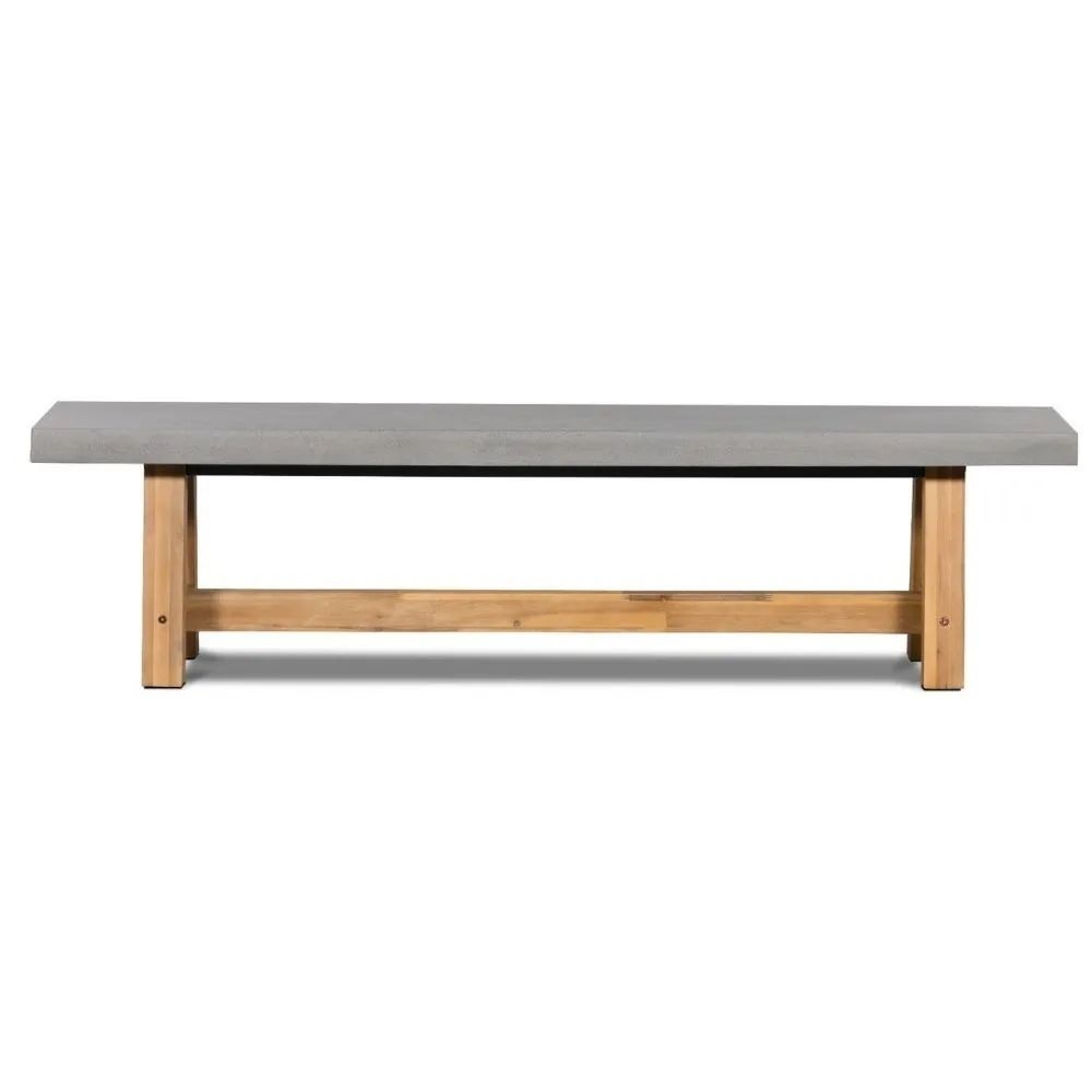 Veltis dining tuinbank | betonlook + hardhout | 250x45cm