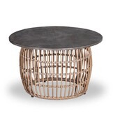 Flow bijzettafel | wicker + betonlook | 75cm