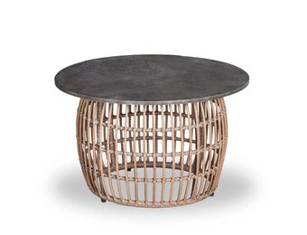 Flow bijzettafel | wicker + betonlook | 75cm