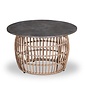 BUITEN living Flow bijzettafel | wicker + betonlook | 75cm