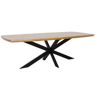 Salo dining tuintafel 6 personen | hardhout + staal | teaklook | 240cm Deens ovaal