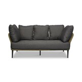 Palermo stoel-bank loungeset met betonlook tafel 5 personen | aluminium + touw | olijfgroen | 5-delig