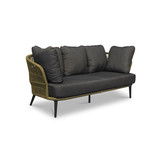 Palermo stoel-bank loungeset 5 personen | aluminium + touw | olijfgroen | 5-delig