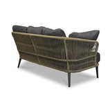 Palermo stoel-bank loungeset met betonlook tafel 5 personen | aluminium + touw | olijfgroen | 5-delig