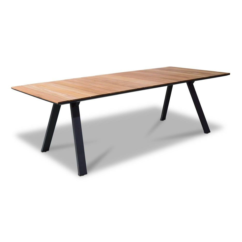 Nevada dining tuintafel 6 personen | teakhout + aluminium | Natural Teak | 238cm