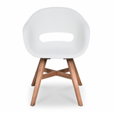 Nancy/Karlstad wit dining tuinset | 4 personen | betonlook + kunststof | 135cm rond