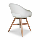 Nancy/Karlstad wit dining tuinset | 4 personen | betonlook + kunststof | 135cm rond