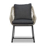 Portofino dining tuinstoel | touw + RVS | zand