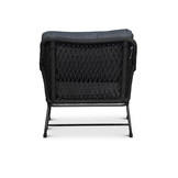 Portofino loungestoel tuin met voetenbank | touw + RVS | zwart