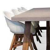 Veltis/Karlstad wit dining tuinset | 8 personen | betonlook | 300cm