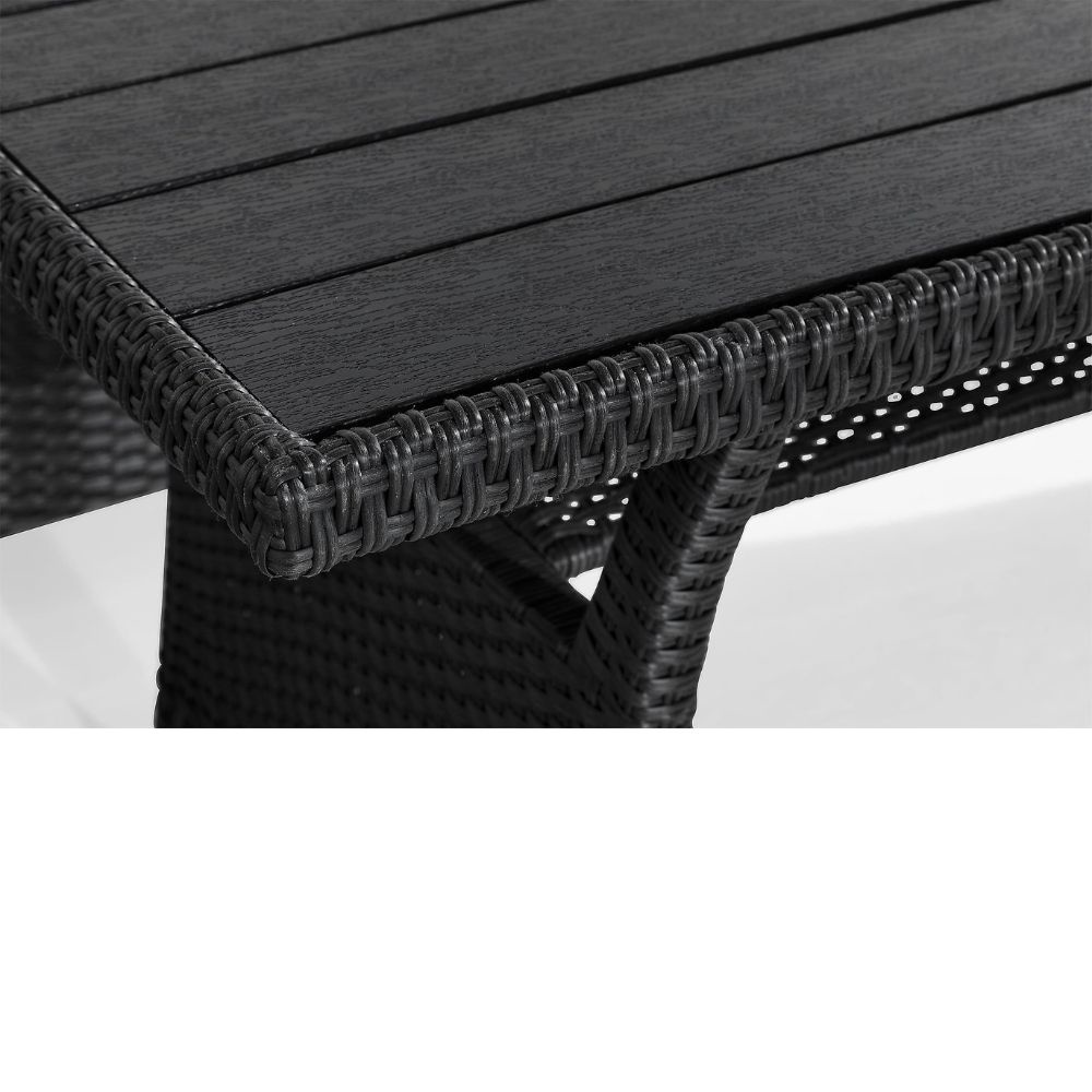Stockholm dining loungeset 3-delig | wicker | zwart | grijs kussen