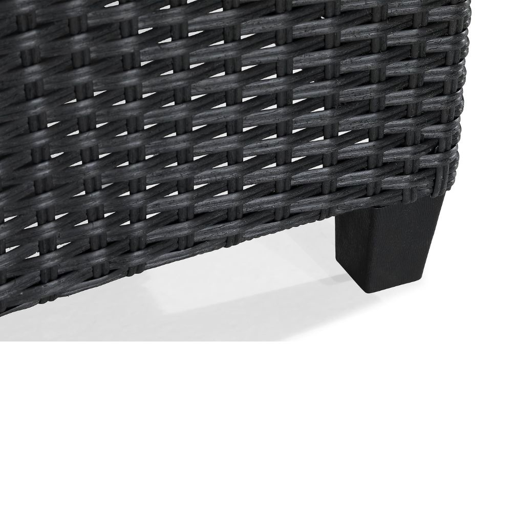 Stockholm dining loungeset 3-delig | wicker | zwart | grijs kussen