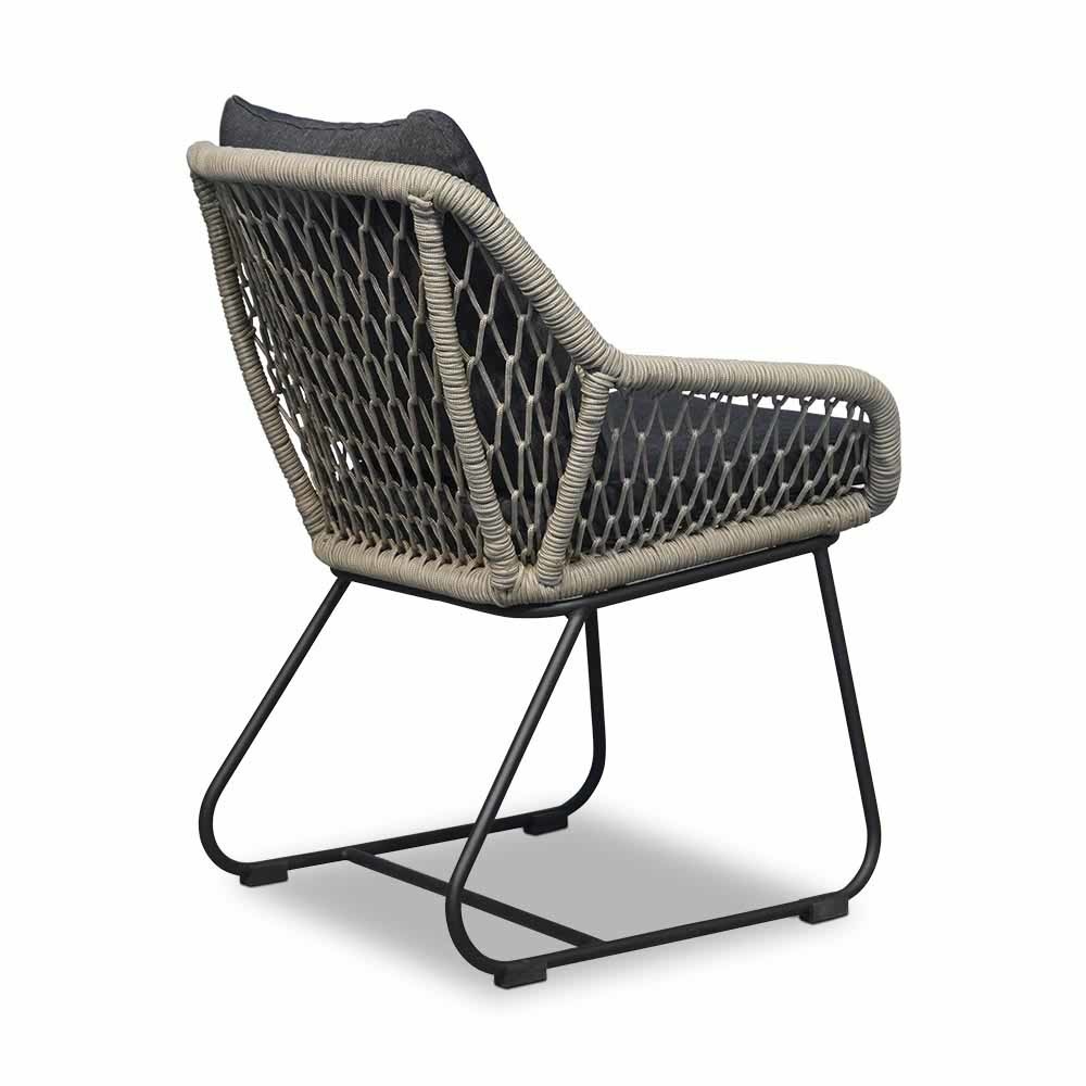 Nancy/Portofino zand dining tuinset 5-delig | betonlook + touw | 135cm