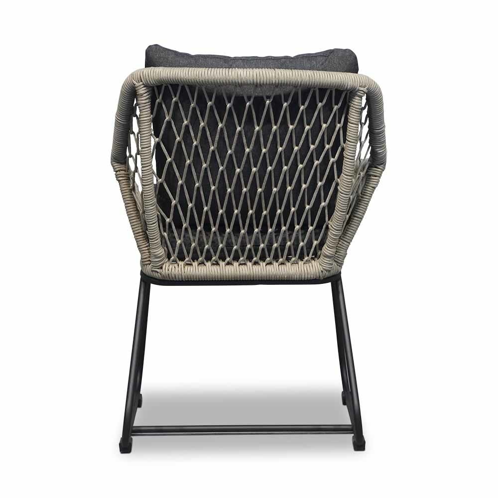 Nancy/Portofino zand dining tuinset 5-delig | betonlook + touw | 135cm