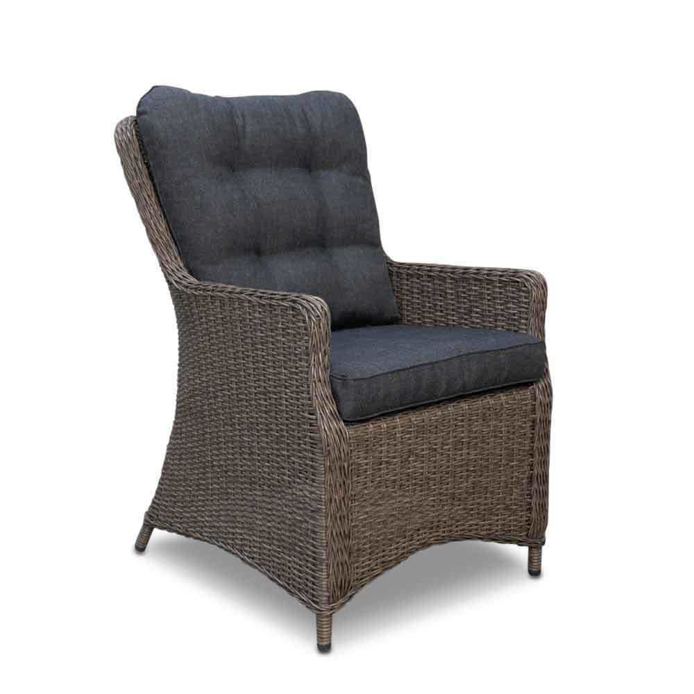 Elip dining tuinstoel set van 4 | wicker + aluminium | Blended Brown