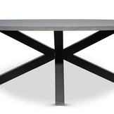 R - Stockholm betonlook dining tuintafel 6 personen | polystone + staal | betonlook | 240cm ovaal