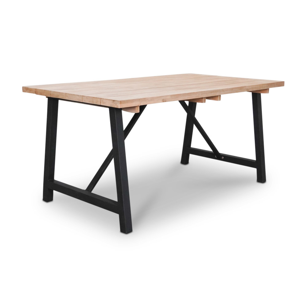 Xavier/Carlos Charcoal dining tuinset 5-delig | hardhout + wicker | 160cm
