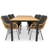 Arezzo/Carlos antraciet dining tuinset | 6 personen | | 200cm