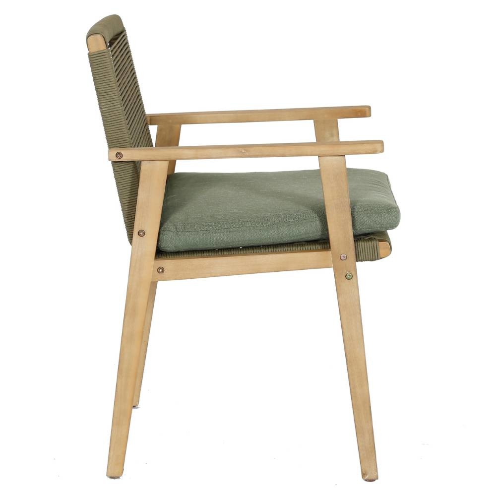 Cork/Bergen dining tuinset 5-delig | harhout + touw | 135cm