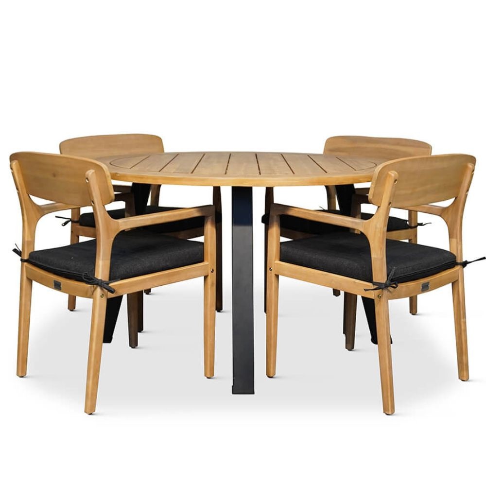 Cork/Rixos dining tuinset 5-delig | hardhout | 135cm
