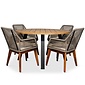 BUITEN living Cork/Seville hout zand dining tuinset | 4 personen |  | 130cm rond