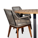 Cork/Seville hout zand dining tuinset | 4 personen |  | 130cm rond