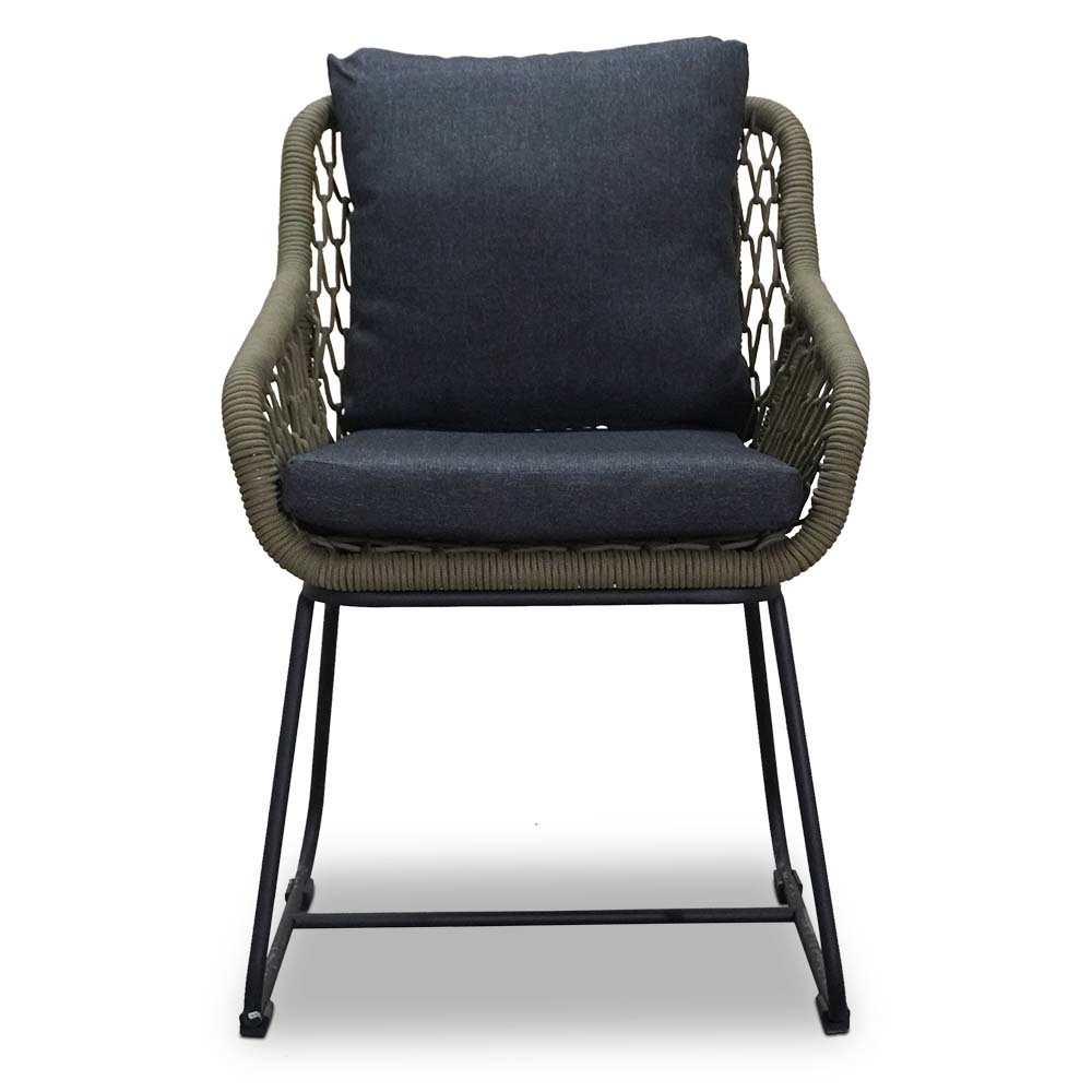 Prestige/Portofino groen dining tuinset 5-delig | teakhout + touw | 200cm