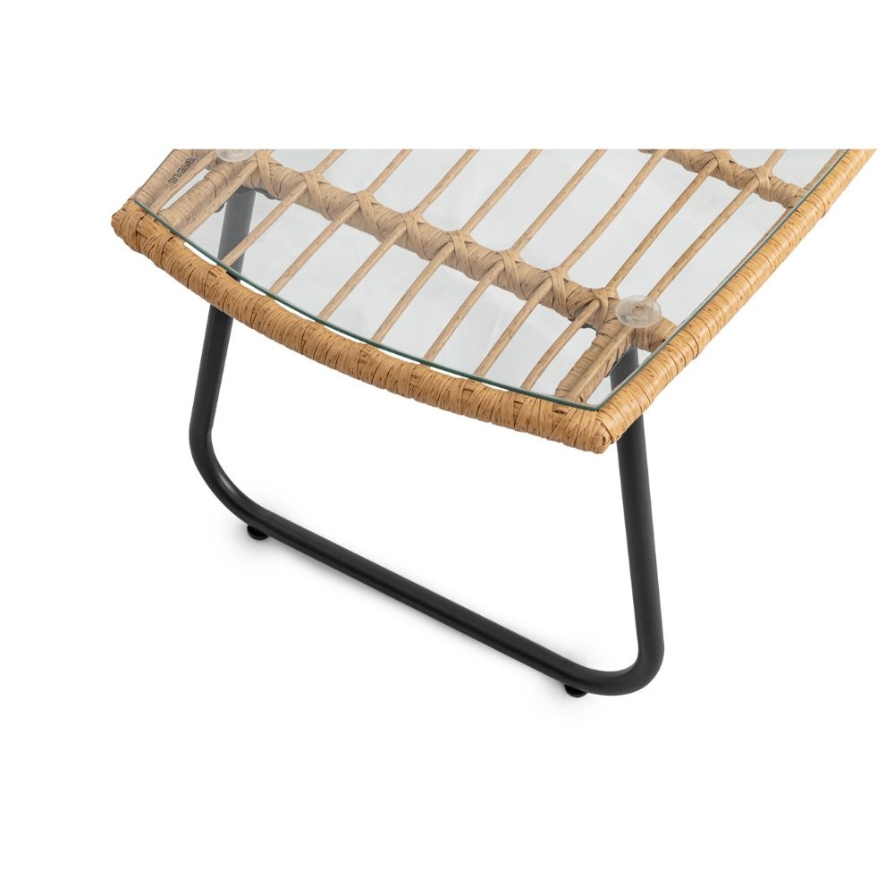 Mauritius stoel-bank loungeset 4 delig | wicker + staal | Bamboo antraciet