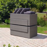 Rio ligbed loungeset modulair 8 personen | wicker | Kobo Grey | 5-delig - 258x193cm