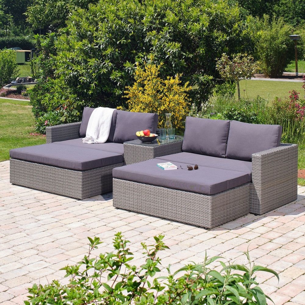 Rio ligbed loungeset 8 personen | wicker | Kobo Grey | 5-delig - 258x193cm