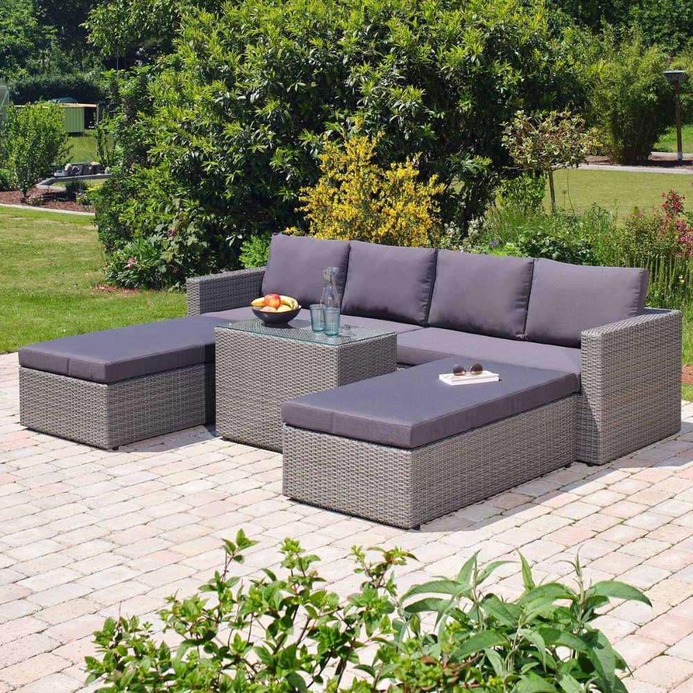 Rio ligbed loungeset 8 personen | wicker | Kobo Grey | 5-delig - 258x193cm