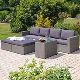 Rio ligbed loungeset 8 personen | wicker | Kobo Grey | 5-delig - 258x193cm