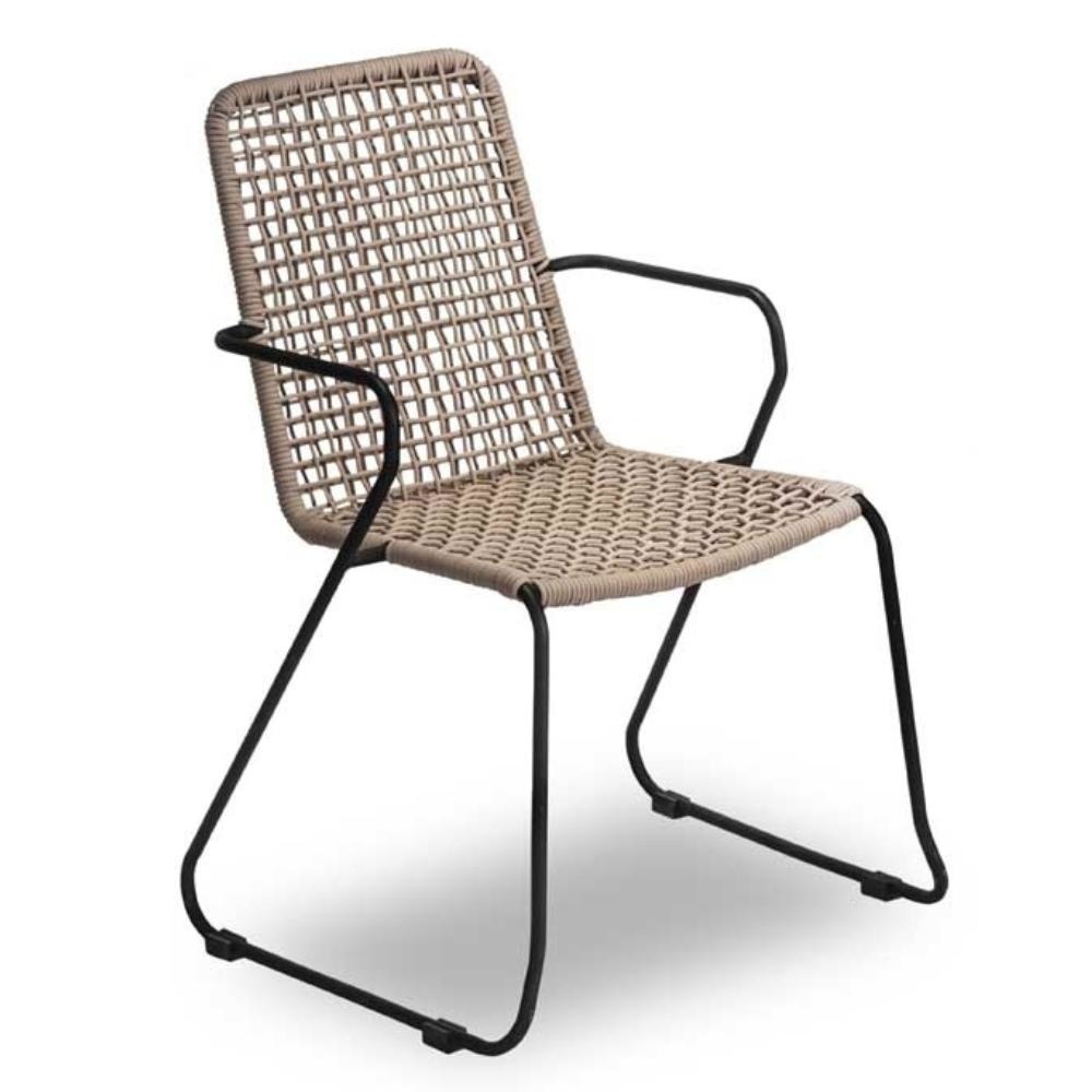 Mendes dining tuinstoel | touw | stapelbaar | zand