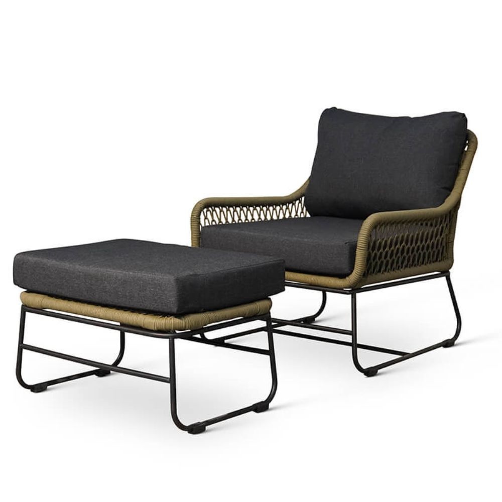 Portofino/Pablo lounge balkonset 5-delig | hardhout + touw | olijfgroen