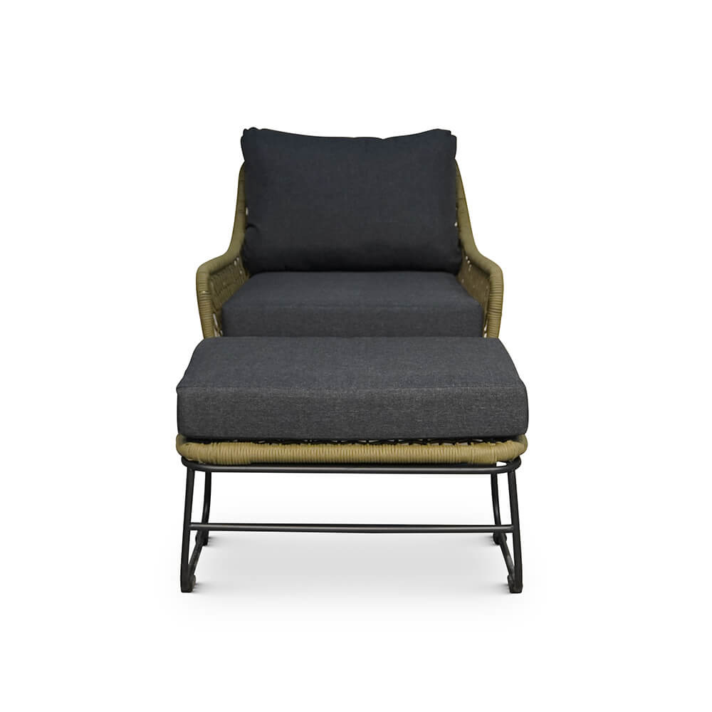 Portofino/Pablo lounge balkonset 5-delig | hardhout + touw | olijfgroen