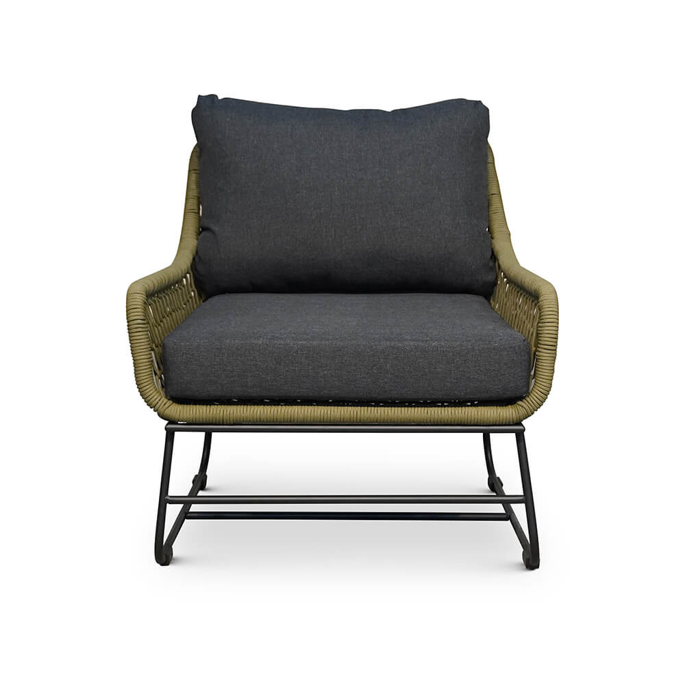 Portofino/Pablo lounge balkonset 5-delig | hardhout + touw | olijfgroen