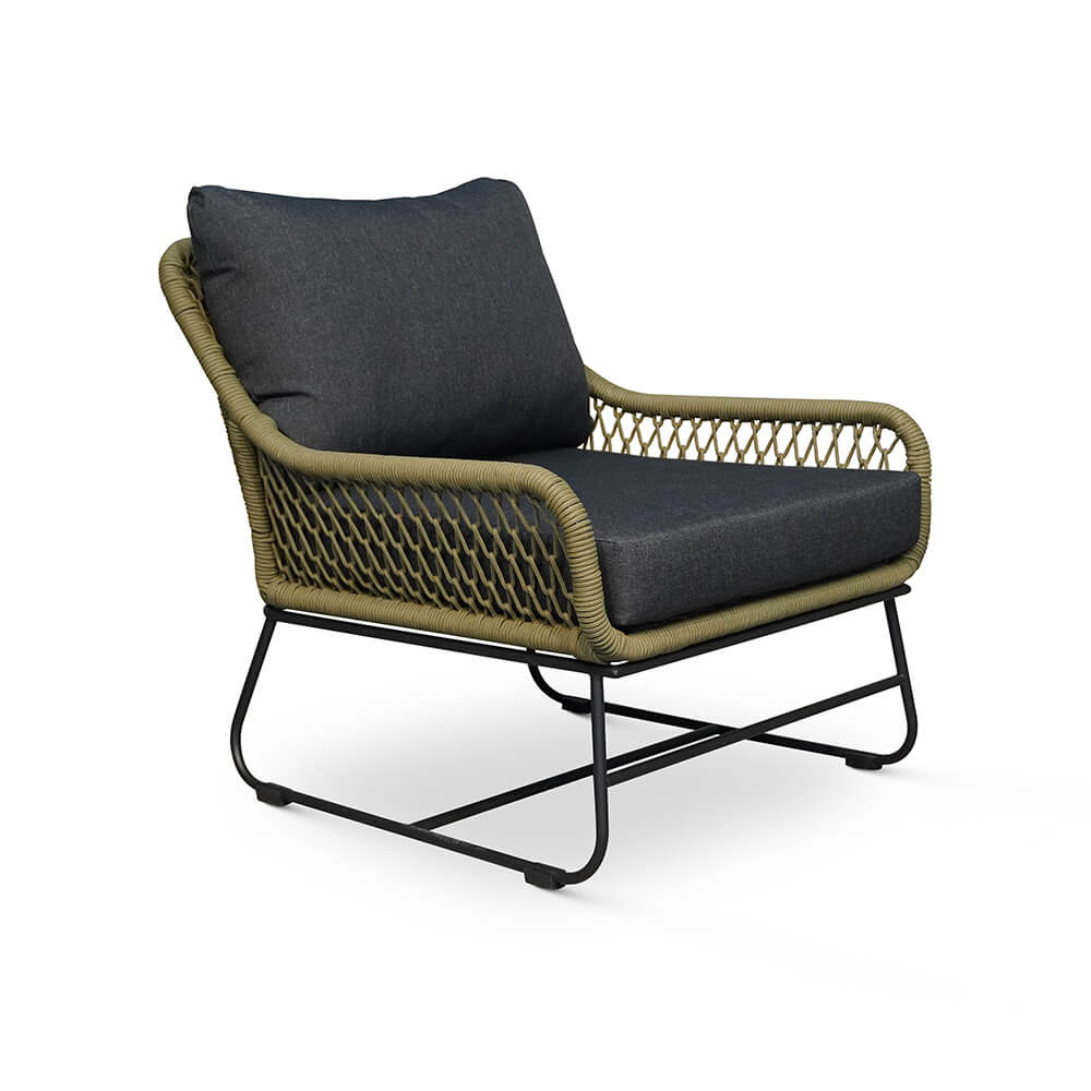 Portofino/Pablo lounge balkonset 5-delig | hardhout + touw | olijfgroen
