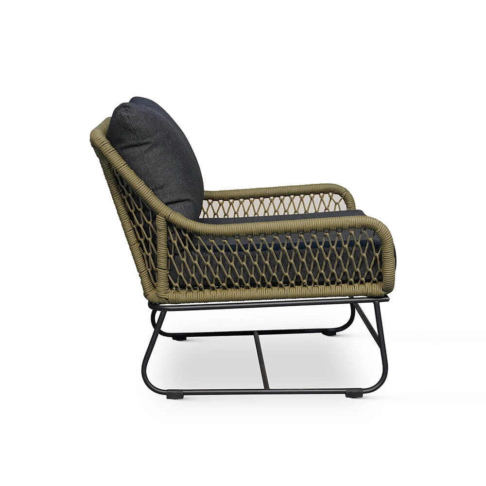Portofino/Pablo lounge balkonset 5-delig | hardhout + touw | olijfgroen