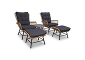 Dex relax tuinset 5-delig | wicker + aluminium | Bamboo antraciet